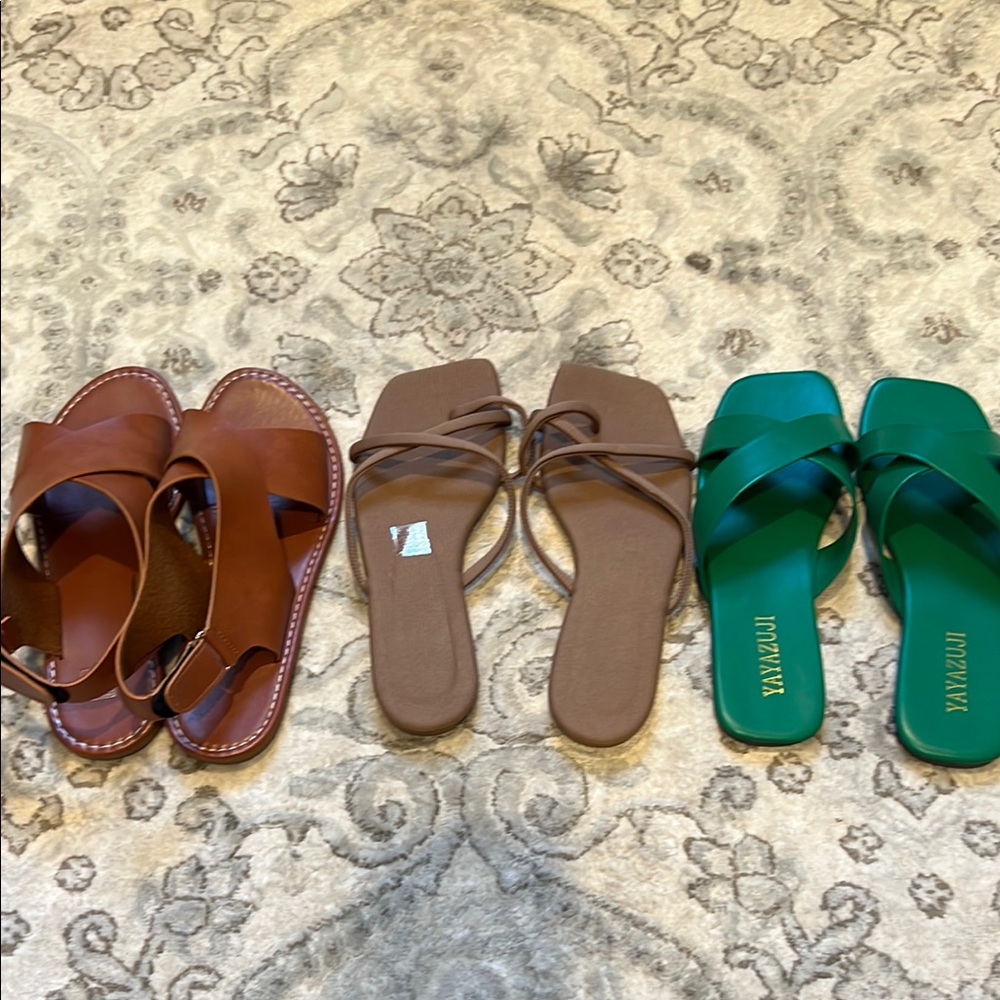 Women's Green Slide Sandals